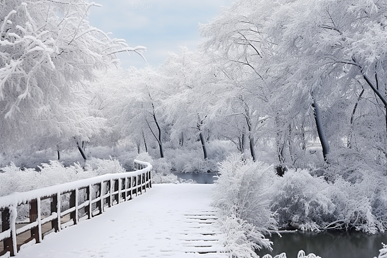 大雪风光高清冬天摄影图