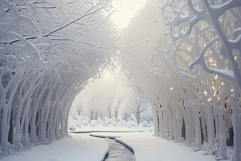 大雪风光环境室外摄影图