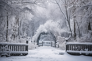 大雪风光景色唯美摄影图