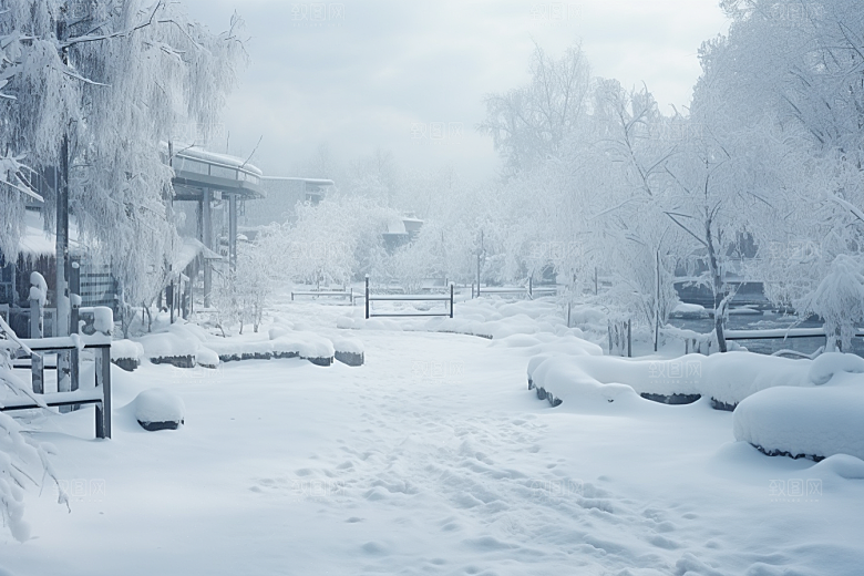 大雪风光唯美自然摄影图