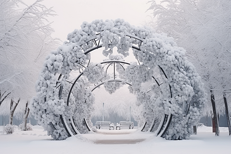 大雪风光冬季自然摄影图