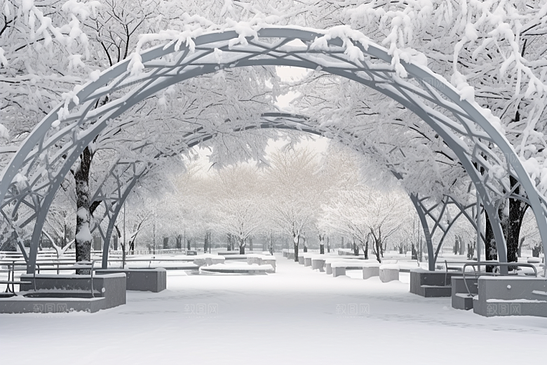 大雪风光景色户外摄影图