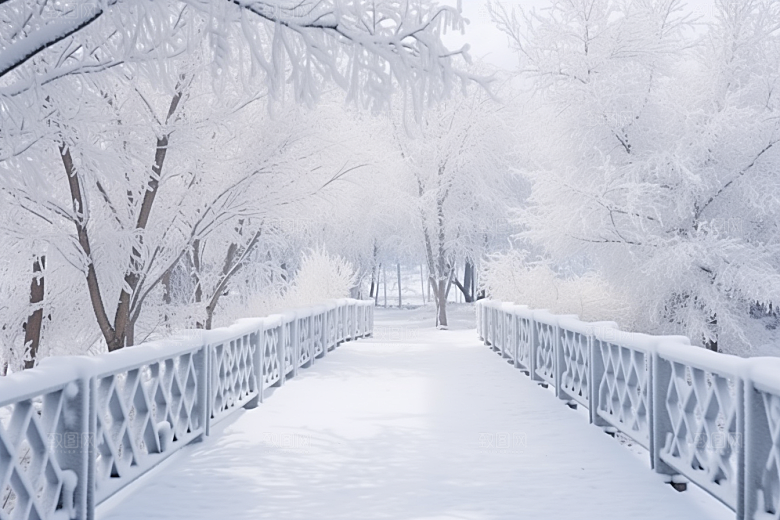 大雪风光寒冷高清摄影图