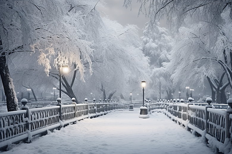 大雪风光高清冬天摄影图