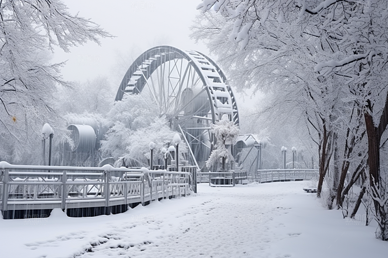 大雪风光高清环境摄影图