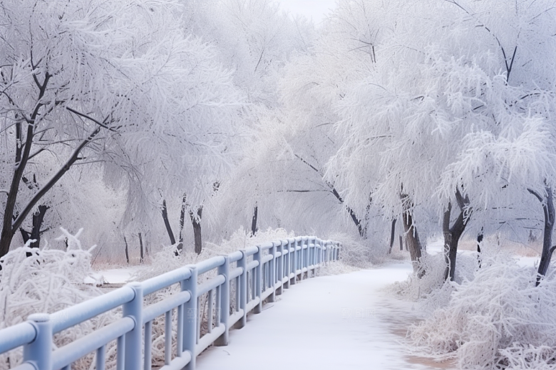 大雪风光户外寒冷摄影图