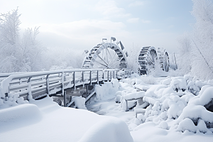 大雪风光自然景色摄影图
