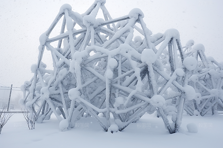 大雪风光冬天寒冷摄影图
