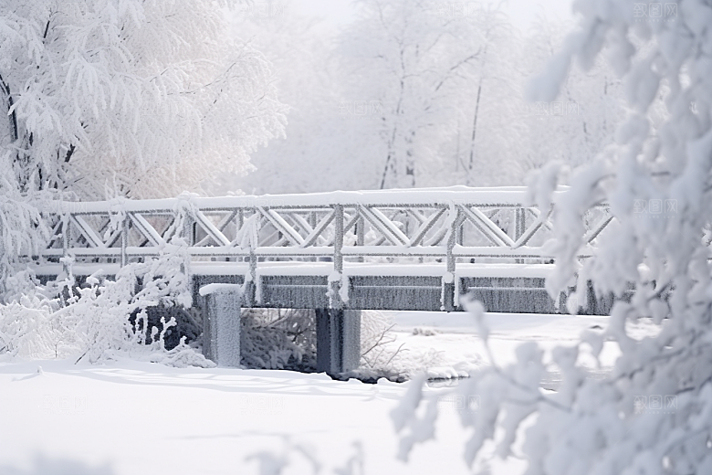 大雪风光自然冬天摄影图