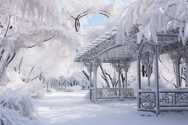 大雪风光景色户外摄影图