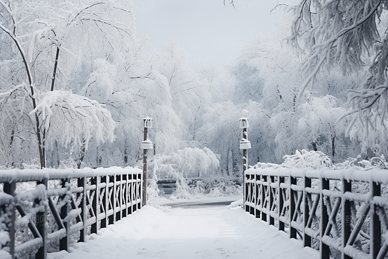 大雪风光景色唯美摄影图