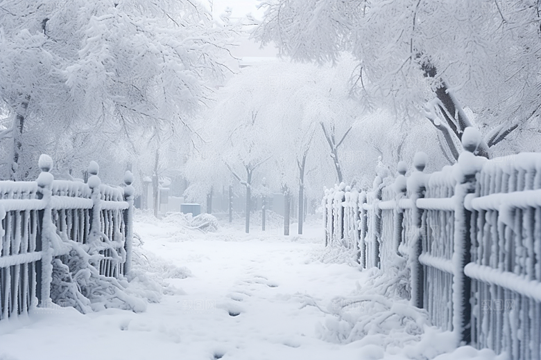 大雪风光唯美户外摄影图