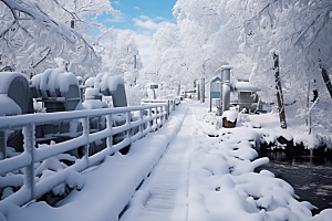 大雪风光自然冬天摄影图