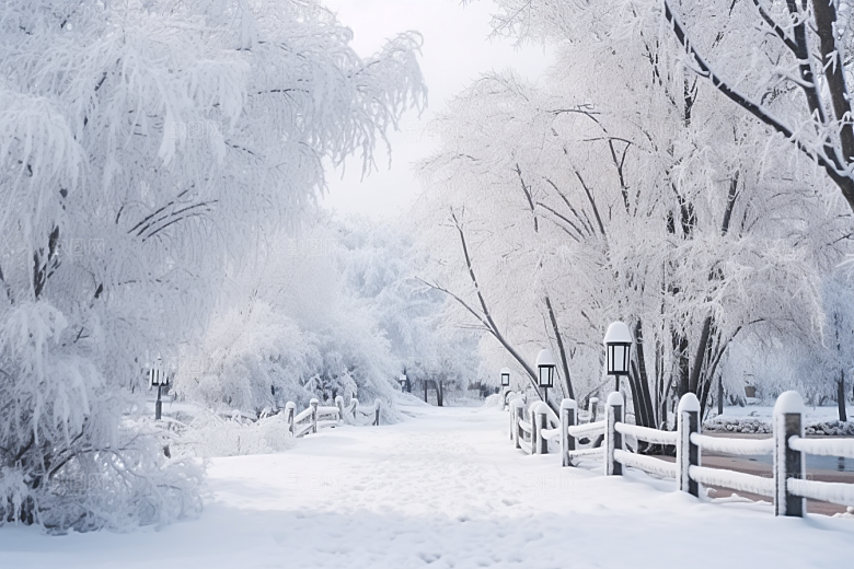 大雪风光冬天景色摄影图