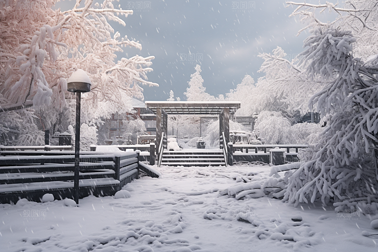 大雪风光景色户外摄影图