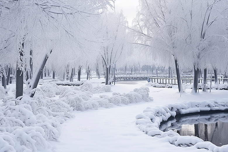 大雪风光自然冬季摄影图
