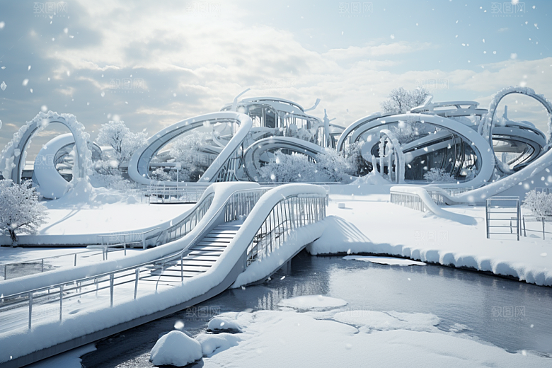 大雪风光户外冬季摄影图
