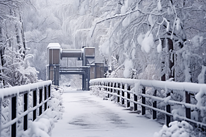 大雪风光景色寒冷摄影图
