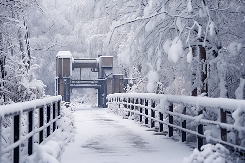 大雪风光景色寒冷摄影图