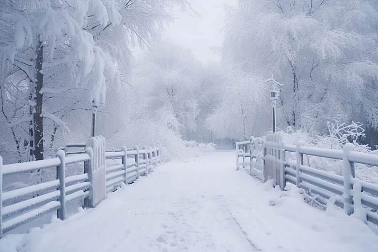 大雪风光室外景色摄影图