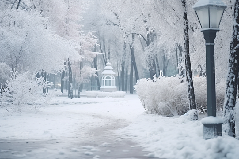 大雪风光景色户外摄影图