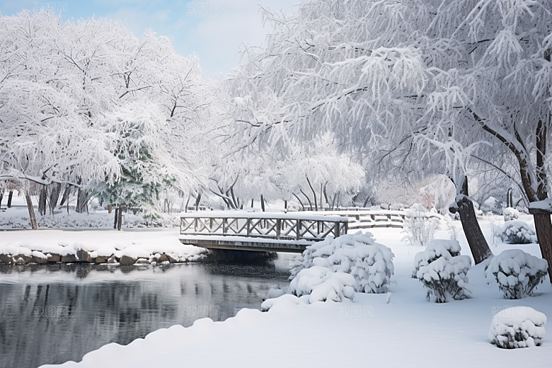 大雪风光高清环境摄影图