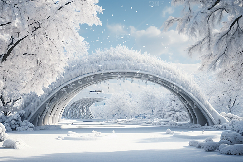大雪风光景色冬天摄影图