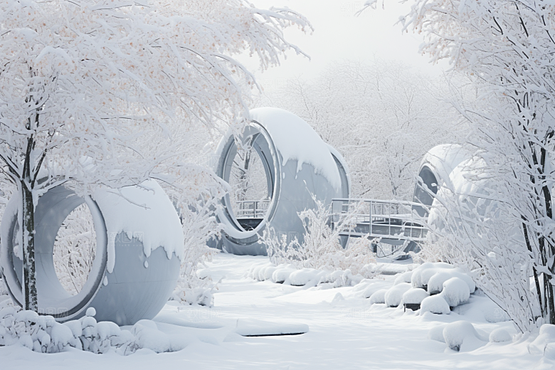 大雪风光景色环境摄影图