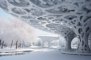 大雪风光户外环境摄影图