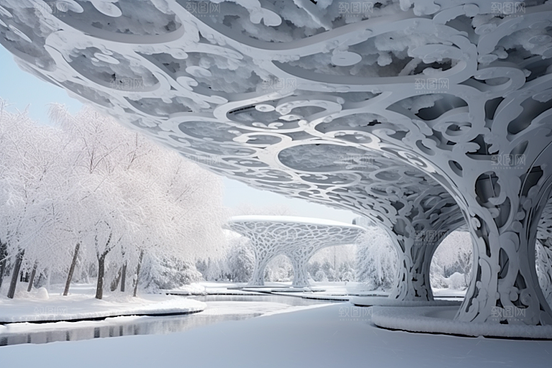 大雪风光户外环境摄影图