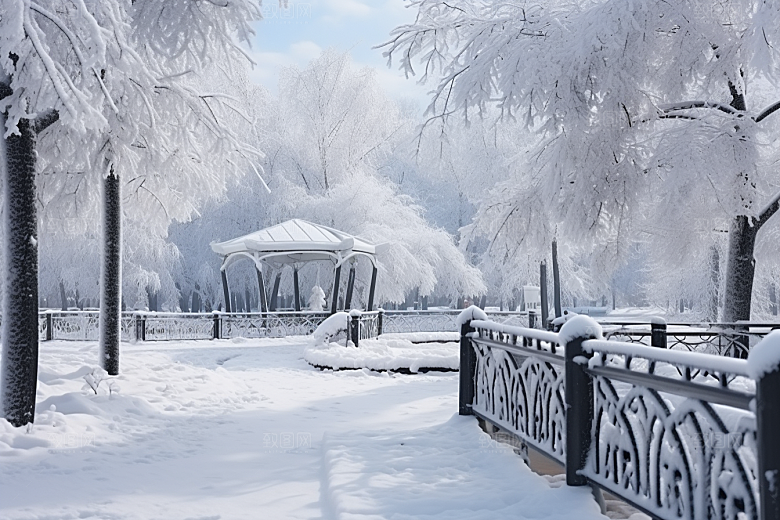 大雪风光高清环境摄影图