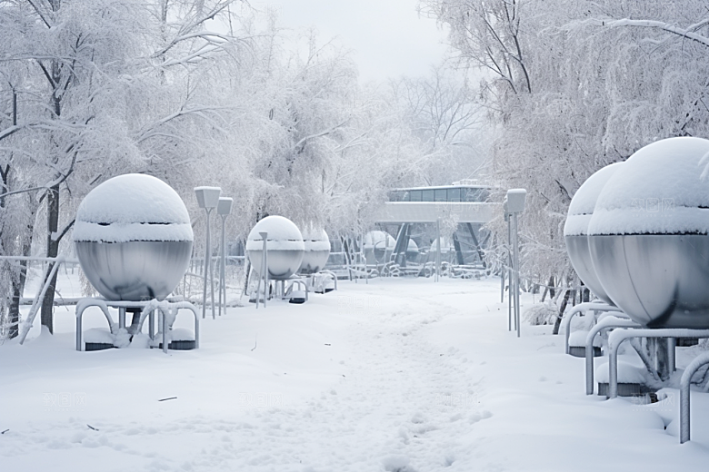 大雪风光户外寒冷摄影图