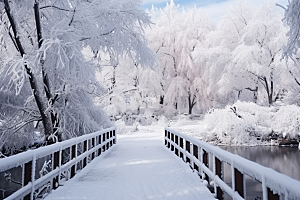 大雪风光自然景色摄影图