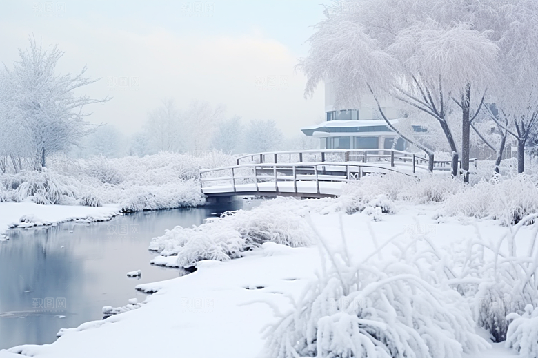 大雪风光高清寒冷摄影图
