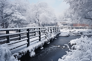 大雪风光冬天景色摄影图