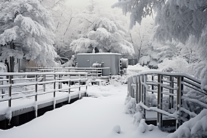 大雪风光室外寒冷摄影图