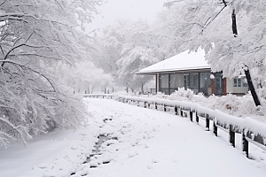 大雪风光高清环境摄影图