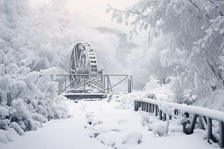 大雪风光室外冬天摄影图