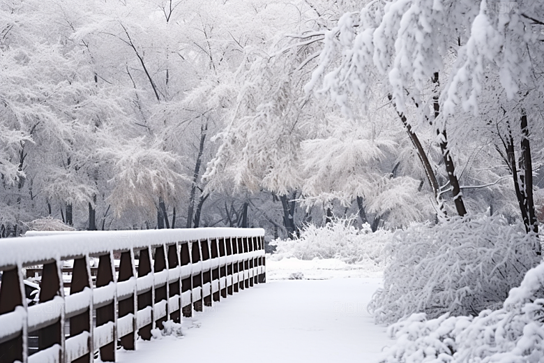 大雪风光自然环境摄影图