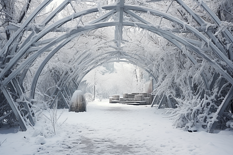 大雪风光户外环境摄影图