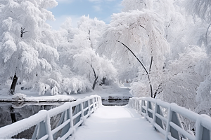 大雪风光自然室外摄影图