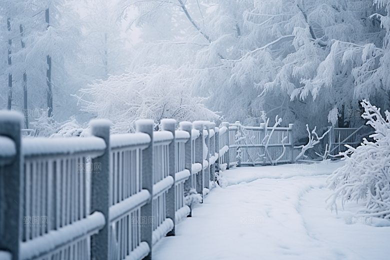 大雪风光寒冷自然摄影图