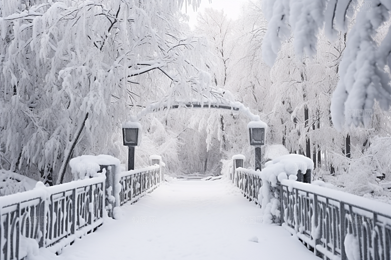大雪风光唯美环境摄影图