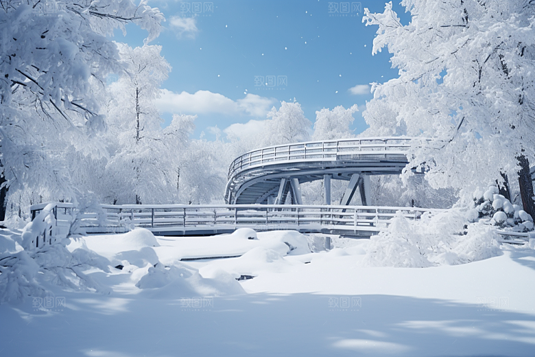 大雪风光自然景色摄影图
