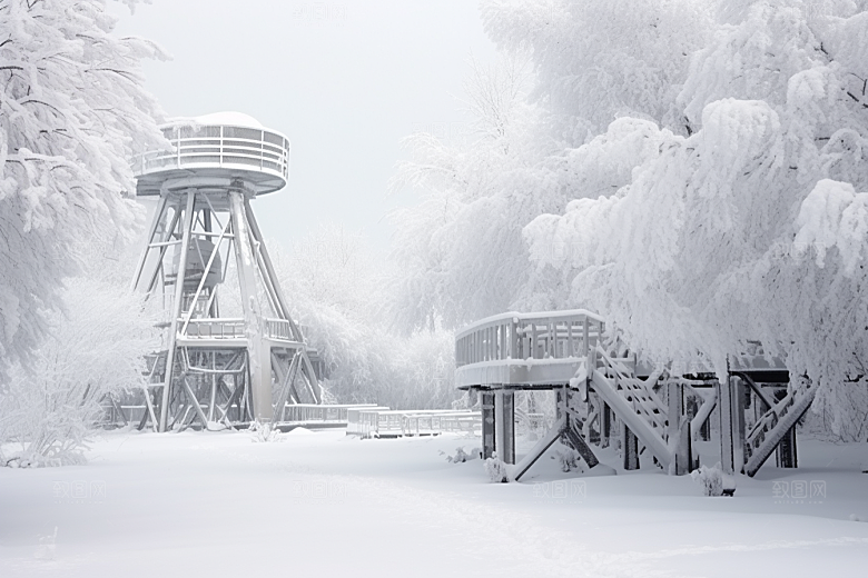 大雪风光景色户外摄影图