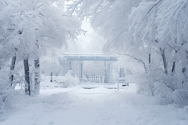 大雪风光景色寒冷摄影图