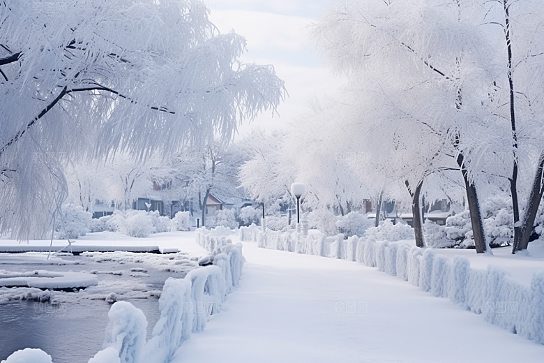 大雪风光自然环境摄影图