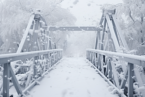 大雪风光寒冷冬季摄影图