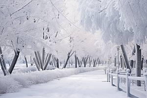 大雪风光户外唯美摄影图