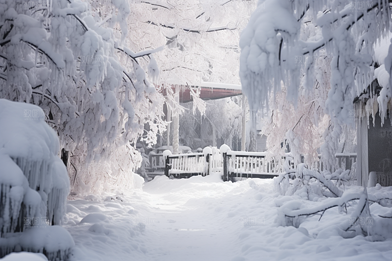 大雪风光室外唯美摄影图